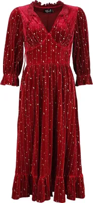 Produktbild von Hell Bunny Langes Kleid Damen Galactica Dress rot M