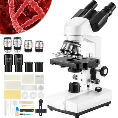 Obrázok produktu pre Binokulárny mikroskop 10X/25X Zložený mikroskop 4X/10X/40X/100X Laboratórny binokulárny mikroskop s odrazeným svetlom Zväčšenie 40-2500, 100-240 V Laboratórny mikroskop Zložený mikroskop