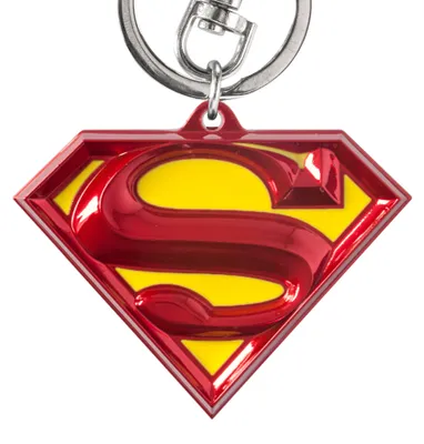 Productafbeelding van DC Superman-sleutelhanger met logo, in verschillende kleuren