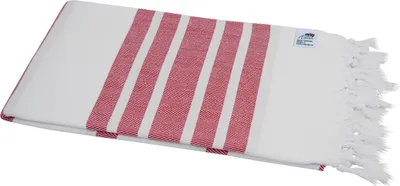 Produktbild von Hamamtuch Strandtuch Badetuch & Saunatuch "Fisch" weiß rot