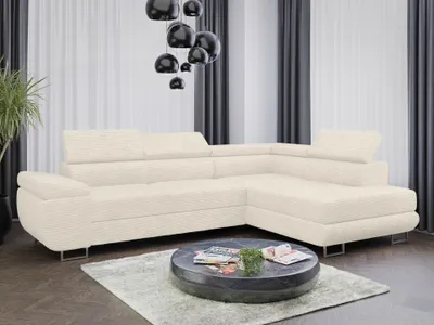 Produktbild von Sofa Couchgarnitur Sofagarnitur ALMA L im Cord Stoff mit Schlaffunktion und Bettkasten Wohnlandschaft Couch Polsterecke Eckcouch Polstergarnitur