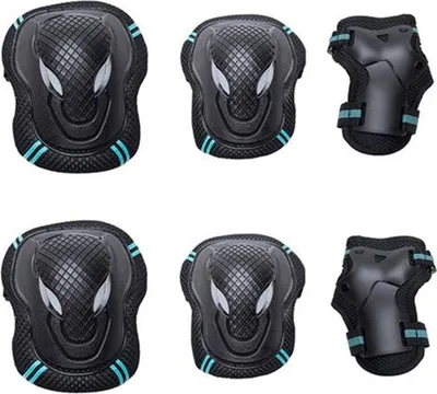 Produktbild von Knieorthesen-Set, 6-in-1 professionelle Knieorthese, geeignet für Inlineskates, Eislaufen, Radfahren und Mountainbiken.