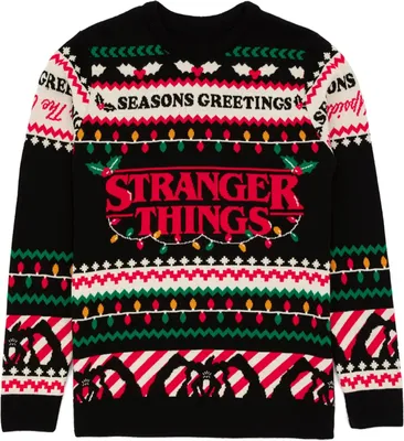 Imagen del producto de Stranger Things - Sudadera uni para hombre/mujer - diseño navideño NS7001 (Talla S) (Negro)