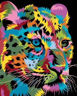 Produktbild von Zuty - Malen nach Zahlen - FARBIGER LEOPARD, 40x50 cm, mit Keilrahmen (bereits gespannt)