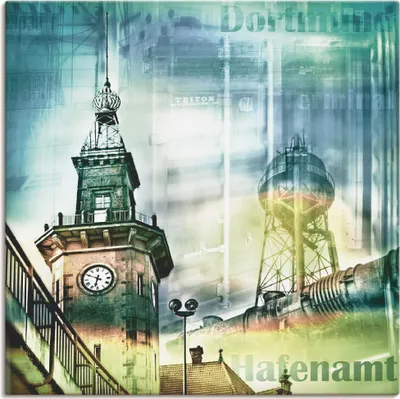 Produktbild von ARTland Leinwandbild Dortmund Skyline Collage I Größe: 30x30 cm