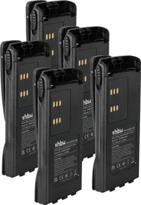Produktbild von vhbw 5x Akku kompatibel mit Motorola PTX700, PTX780, PTX760, PRO9150 Funkgerät, Walkie Talkie (1800 mAh, 7,2 V, NiMH) + Gürtelclip