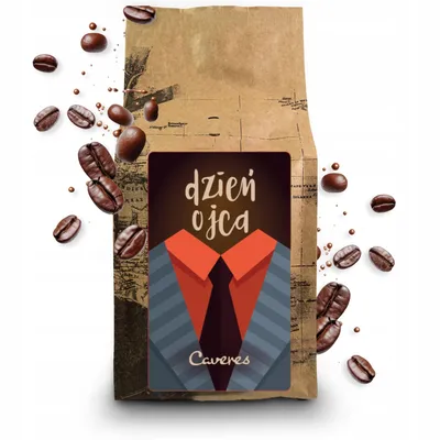 Zdjęcie produktu dla Świeżo palona kawa ziarnista – Prezent na Dzień Taty, 250 g, 50% Arabica 50% Robusta