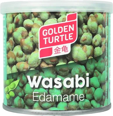 Produktbild von Golden Turtle Brand | Edamame-bohnen Mit Wasabi - 140g - Knusprig - Vegan - Proteinreich - Snack