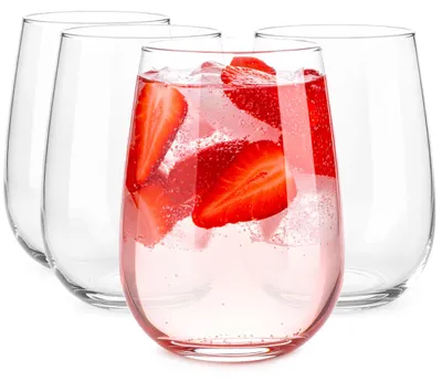 4 Trinkgläser aus Glas, 330 ml, spülmaschinengeeignet