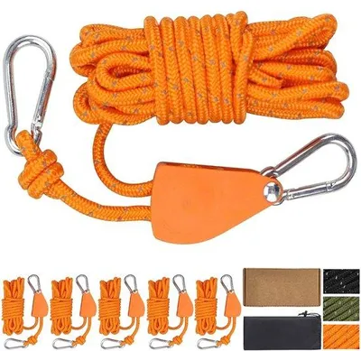 Produktbild von Reflektierendes 4mm Nylonseil 4M orange für Zelt und Markise