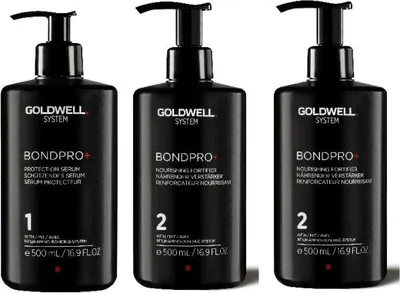 Produktbild von Goldwell Bond Pro  Kit 3x500ml (1 Protect. Serum   2 Nourishing Fortif.)