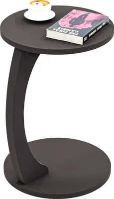 Immagine prodotto di Tavolino 'Holeby' Tavolino a C con rotelle rotondo 56 x Ø 38 cm Grigio