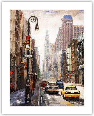 Produktbild von Poster - Poster ohne Rahmen - New York Aquarell - 40x50 cm - Wand Bild - Wanddeko - Wandbilder - Kunstposter - Wandposter - Bilder - Kunstdruck - Wanddekoration - Wandbild - P2XPA40x50-4590