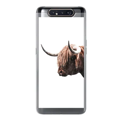 Produktbild von MuchoWow® Handyhülle Schutzhülle Hülle für Samsung Galaxy A80 Schottischer Highlander - Hoorn - Porträt Silikon Softcase Handy Hülle - Schutzdeckel