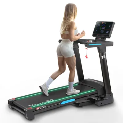 Produktbild von Laufband klappbar AsVIVA T16 Heimtrainer mit Bluetooth bis 18 km/h 18% Steigung bis 150kg für Zuhause