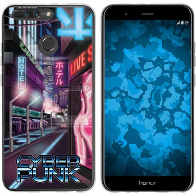 Produktbild von PhoneNatic Case kompatibel mit Huawei Honor 8 Pro Silikon-Hülle Retro Wave Cyberpunk.01 M4