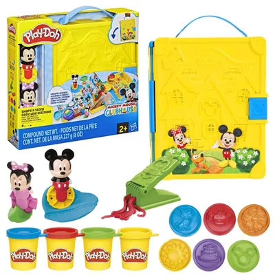Immagine prodotto di Play-Doh Disney Junior Create a Story, Portable Modeling Clay Set, Mickey & Minnie Creative Activities, Ages 2+