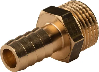 Produktbild von Messing Gewinde-Fitting Schlauchanschluss 1/2' AG (DN 15) Länge 13 mm - schwere Ausführung