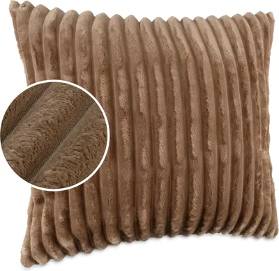 Produktbild von Dekokissen LILLI BIG CORD Velour mit Reißverschluss 60x60cm Einfarbig UNI Beige Sofakissen pflegeleicht