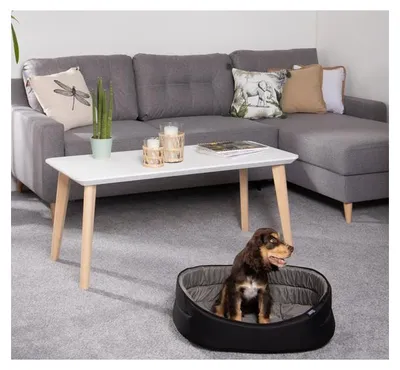 Image de Panier ovale pour animaux - Noir / Gris - L 80 x l 62 cm