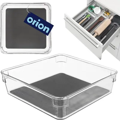 Obrázek produktu pro Orion úložný kontejner Úložný box Plastový kontejner ŠEDÝ 16x16x4,5 cm