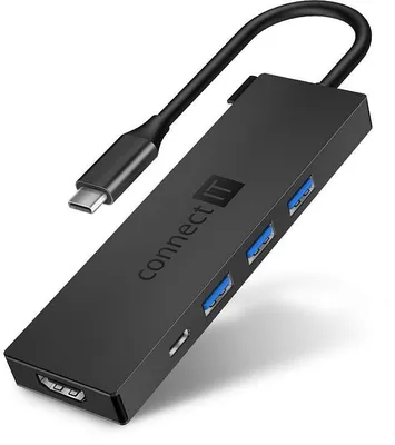 Produktbild von Connect IT CHU-8010-AN, Anthrazit, USB 3.2 Gen 1 (3.1 Gen 1) Type-C, Aluminium, Windows 10, Windows 7, Windows 8, Windows Vista, Windows XP, 116 mm, 34 mm