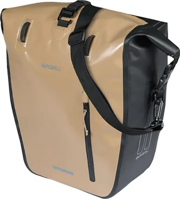 Produktbild von Basil Fahrradtasche Rivo L Einzeltasche 25-31L sand/schwarz, wasserdicht, mit...