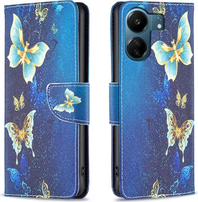 Obrázok produktu pre Puzdro na mobilný telefón Xiaomi Redmi 13C z umelej kože v tvare knihy, motív 2, ochranné puzdro