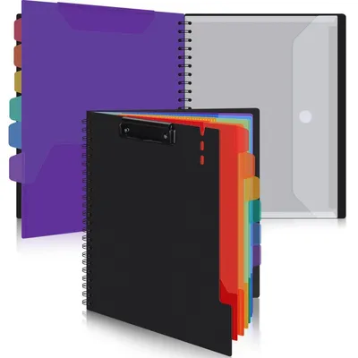 Produktbild von Klemmbrett mit Aufbewahrung A4 Regenbogenstil 6 Fächer Kunststofftaschen Dokumententasche Stifthalter Beschriftungsaufkleber