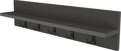 Obrázok produktu pre In And OutdoorMatch nástenný vešiak Jin - 80x11x18cm - čierny - MDF