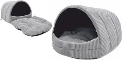 Image de cave à chien, niche pour chien 34x40x39cm - velours côtelé