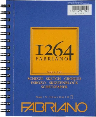 Produktbild von Famanu Skizzenblock mit Spiralbindung - 60 Blätter - Ivorweiß - 90 g/m²