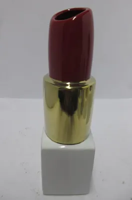 Produktbild von Gilde Vase, Milano, Keramik, rot, goldfarben, VE 2 Höhe: 30.00 cm Breite: 9.00 cm Tiefe: 9.00cm 32488