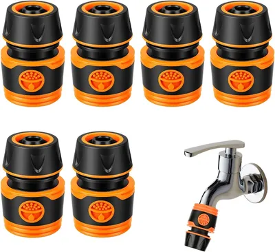 Obrázok produktu pre Prípojka na záhradnú hadicu 1/2 palca, sada 6 kusov, plast, pre záhradu