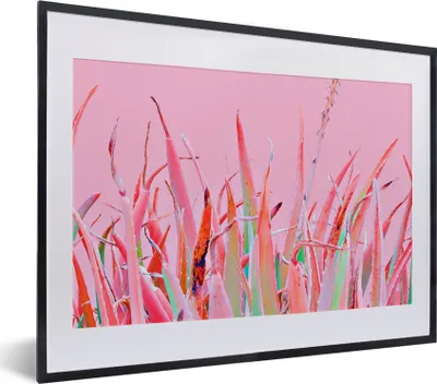 Produktbild von MuchoWow® Gerahmtes Poster Sommer - Pflanzen - Pastell 40x30 cm - Poster mit Schwarzem Bilderrahmen Wandposter Rahmen Foto Bilder - Bilderrahmen - Poster im Rahmen