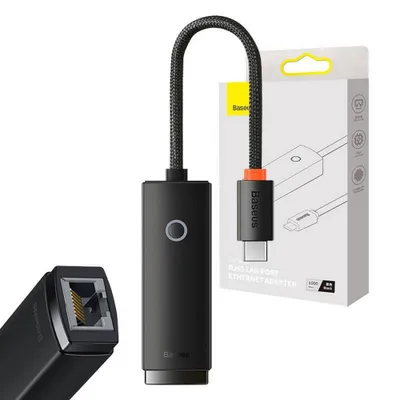 Image de Baseus Lite Series Adaptateur réseau Usb-C vers Rj45 (Noir)