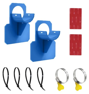 Produktbild von TRANKIELO® - 2 Stück Schlauchhalter für Schwimmbäder - Knickschutz aus Kunststoff - Edelstahl-Schlauchklemme für Schläuche mit einem Durchmesser von 30-37 mm
