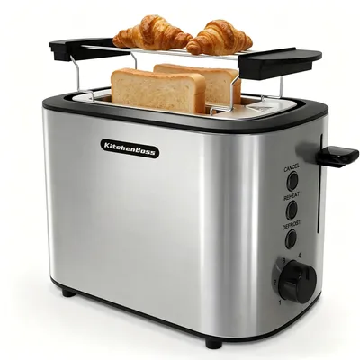 Produktbild von KitchenBoss Edelstahl Toaster 2 Scheiben:Toaster mit 6 Bräunungsstufen