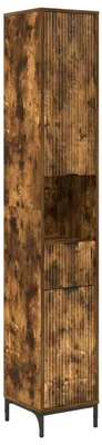 Produktbild von Badezimmerschrank mit Tür Geräucherte Eiche 31,5 x 33 x 190 cm