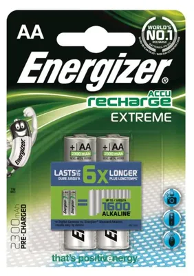 Obrázek produktu pro Energizer Accu Recharge Extreme 2300 AA BP2, Dobíjecí baterie, AA, Nikl-metal hydridová (NiMH), 1,2 V, 2 kusů, 2300 mAh