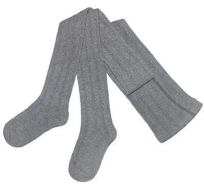 Produktbild von Damen Strickstrumpfhosen aus Baumwolle Trachten: Zopfmuster Grau Größe 38-40