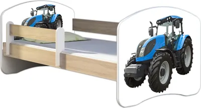 Obrázek produktu pro ACMA postel pro mladé Dětská postel junior kompletní sada s roštem a ochranou proti vypadnutí matrace Sonoma 42 Tractor 180x80