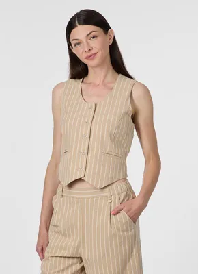 Zdjęcie produktu dla Kamizelka damska Ragwear BYMBA STRIPES, kolor piaskowy, rozmiar S