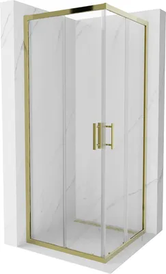 Obrázek produktu pro Mexen Rio čtvercový sprchový kout 80 x 80 cm, Průhledné, Zlatá - 860-080-080-50-00