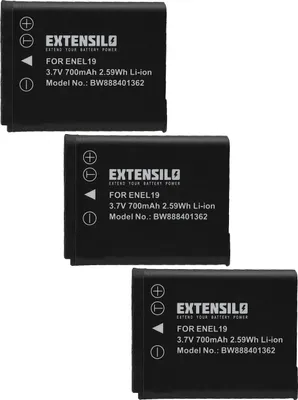Produktbild von EXTENSILO 3x Akku Ersatz für Sony NP-BJ1 für Kamera (700 mAh, 3,7 V, Li-Ion)