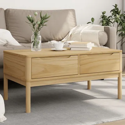 Produktbild von Maison Exclusive - Couchtisch FLORO Wachsbraun 99x55,5x45 cm Massivholz Kiefer