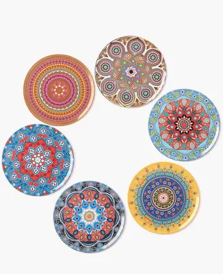 Produktbild von 6er-Set Untersetzer Mandala in mehrfarbig - rund (9cm)