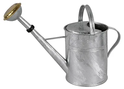 Produktbild von KOVOTVAR 26051111 Deluxe Nostalgie Gießkanne mit Messingbrause Landhausstil, Metall, verzinkt, 9 Liter, verzinkt