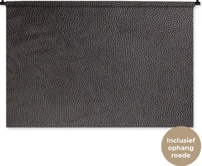 Produktbild von MuchoWow® Wandteppich Wandbehang Leder - Lederoptik - Schwarz - Hell 120x80 cm Tapisserie Dekoration Wandtuch - Wanddekorationen - Wandtücher