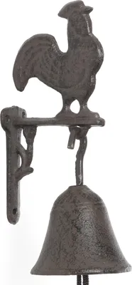 Produktbild von Moritz Türglocke Glocke Hahn Braun Huhn Bauernhof Wandglocke Gartendeko Gusseisen Rustikal Antik Design Stil Retro Klingel